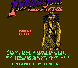 Indiana Jones and the Temple of Doom title screenshot
